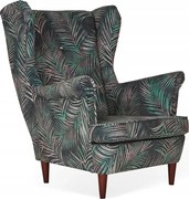 Fotel Uszak cienkie liscie BUTELKOWA ZIELEŃ DOM