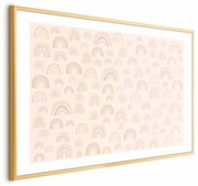Plakat Pastelowe tęcze 90x60 cm z ramą złotą z marginesem ARTGEIST B