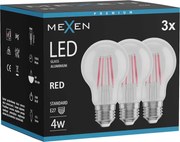 Mexen Vintis 3x żarówka filament LED E27, A60, 4W, 55 lm, red - L150-E27-04XX-45x03