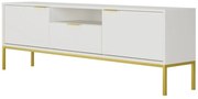 Szafka RTV AUSTIN 175 biała/złota KOCOT MEBLE
