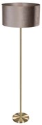 Lampa podłogowa mosiężna z welurowym abażurem taupe 50cm - Simplo