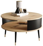 Okrągły nowoczesny stolik kawowy dąb artisan F9-K28
