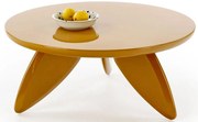 Nowoczesny okrągły musztardowy stolik D4-L97