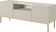 Szafka RTV Nicole 150 cm z szufladą i wnęką - kaszmir / złote nóżki