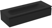 Mexen Rivel szafka łazienkowa 120 cm z umywalką Vela, 1 szuflada, ryflowana , czarna mat - 91A20-12023-1-BF71-W23M71