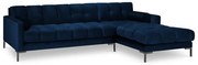 Ciemnoniebieski aksamitny narożnik Cosmopolitan Design Bali, prawostronny