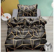 PrzytulneMieszkanie.pl PrzytulneMieszkanie.pl Bawełniana pościel PENELOPE GOLD czarna Rozmiar pościeli: 70 x 90 cm | 140 x 200 cm