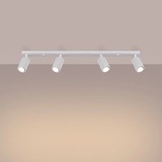 Lampa sufitowa minimalistyczny Gloow, aluminium - 4 źródło światła 3000K - L.81 x H.16.5 cm - biały