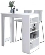 Biały stolik barowy z czterema półkami N0-Z50