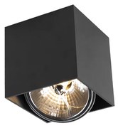 Designerski reflektor natynkowy czarny kwadratowy - Box Nowoczesny Oswietlenie wewnetrzne