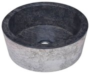 Czarna okrągła umywalka z marmuru C2-K91