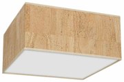 Lampa sufitowa, kwadratowa, korek, biała CORK White/Cork 2xE27