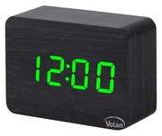 Zegar budzik drewniany led elektroniczny cyfrowy stojący - termometr + data