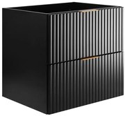 Czarna ryflowana łazienkowa szafka 60 z 2 szufladami R7-F73