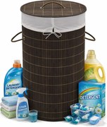 Okrągły bambusowy kosz na pranie N8-L75