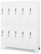 Szafa socjalna BHP ubraniowa 10-drzwiowa biała: BARTEK 1360 x 1720 x 450 mm