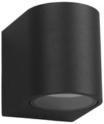 Zaokrąglony kinkiet zewnętrzny czarny - 18X N008 L1-P38