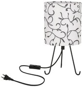 Biała lampka nocna z abażurem we wzory - 4X D246 H5-N91