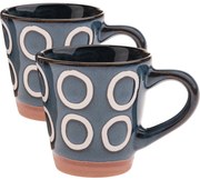 Zestaw 2 ceramicznych kubków Kroužky 100 ml,ciemnoniebieskie
