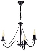 Czarny żyrandol świecznikowy trzyramienny S2-E97