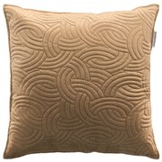 Błyszcząca poszewka dekoracyjna do salonu SOLANGE, tłoczony wzór, brązowa