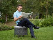 Pufa ogrodowa z szarego technorattanu