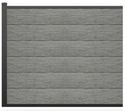 Panele ogrodzeniowe bez podmurówki wys. 156 cm – zestaw 6 kompozytowych lamel + 1 jasnoszary słupek – ENOLA