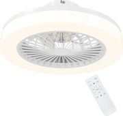 HOMCOM Wentylator sufitowy z lampą LED, 6 prędkości, pilot, biały