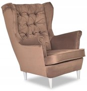 Fotel Uszak jasny beż ŁOSOSIOWY brzoskwiniowy