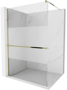 Mexen Kioto+ ścianka prysznicowa z półką Walk-in 70 x 200 cm, transparent/szron, złota - 800-070-121-50-35