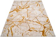 Beżowo-złoty marmurowy dywan w stylu glamour E4-R25