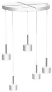Lampa wisząca ARENA WHITE/SILVER 5xGX53, biała, 5 kloszy