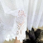 Firana żakardowa w róże biała podkład deszczyk - wys. 160 cm