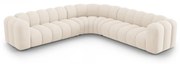Kremowy narożnik modułowy z tkaniny szenilowej Lupine – Micadoni
