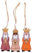 Drewniane ozdoby świąteczne zestaw 3 szt. 18,5 cm Three Kings – Casa Selección
