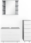 Zestaw mebli łazienkowych beton/biały 80x33x60 ilias