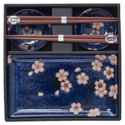 6-częściowy komplet niebieskich naczyń ceramicznych do sushi MIJ Sakura