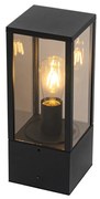 Zewnetrzna Stojąca lampa zewnętrzna czarna przydymiona 40 cm IP44 - CharloisPrzemysłowy Oswietlenie zewnetrzne