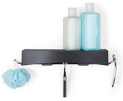 Czarna samoprzylepna półka Compactor Clever Flip Shower Shelf