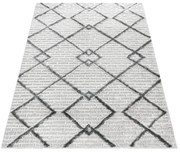 Dywan nowoczesny Pisa 3D ornament kremowo-szary 60 cm x 110 cm