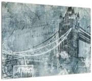 Obraz - Tower Bridge w chłodnych odcieniach (70x50 cm)