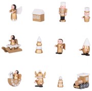 Zestaw drewnianych zabawek choinkowych, 12 szt.