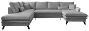 Szara rozkładana sofa w kształcie litery "U" Miuform Charming Charlie, lewostronna