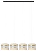 Żyrandol na lince HELEN 4xE27/15W/230V kremowy/czarny/złoty