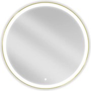 Mexen Esso lustro łazienkowe podświetlane, okragłe 90 cm, LED 6000K, antypara, rama złota szczotkowana - 9825-090-090-611-50
