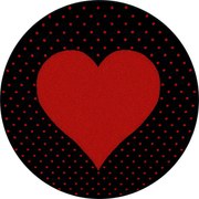 Dywan dziecięcy Bambi Serce czerwone koło 160 cm x 160 cm