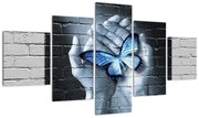 Obraz - Motyl na ścianie (125x70 cm)