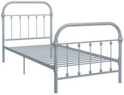 Szare metalowe łózko pojedyncze 90x200 cm N9-Z76
