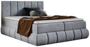 Szare łóżko kontynentalne z zagłókiem 5 rozmiarów N9-G78