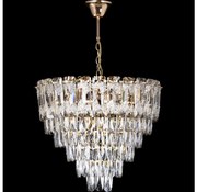 Žyrandol LED na łańcuchu 9xE27/60W/230V + 6xLED/6W śr. 50 cm złoty